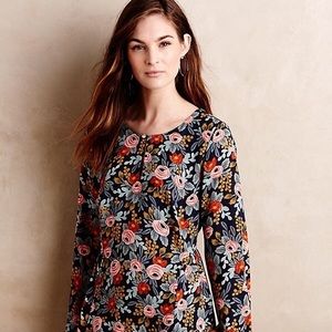 Anthropologie Paper Crown + Rifle Paper Co Swing Dress size M